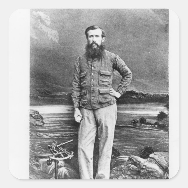 Portrait of John Hanning Speke Square Sticker (Front)