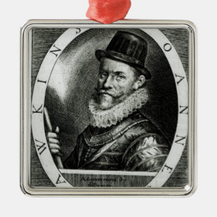 Portrait of John Hawkins Metal Tree Decoration