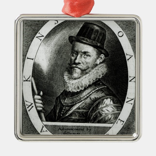Portrait of John Hawkins Metal Tree Decoration (Front)