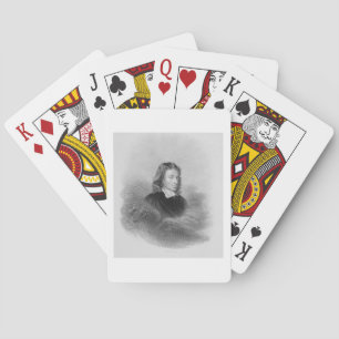 Portrait of John Milton (1608-74) engraved by the Playing Cards