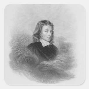 Portrait of John Milton (1608-74) engraved by the Square Sticker