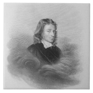 Portrait of John Milton (1608-74) engraved by the Tile