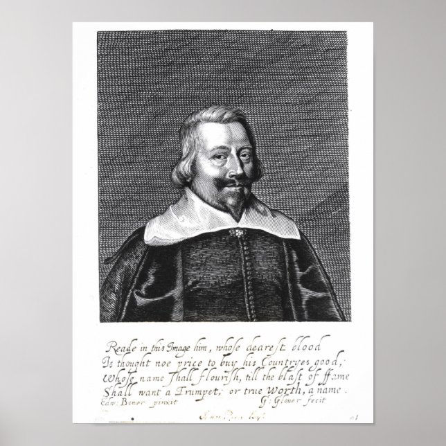 Portrait of John Pym  engraved by George Poster (Front)