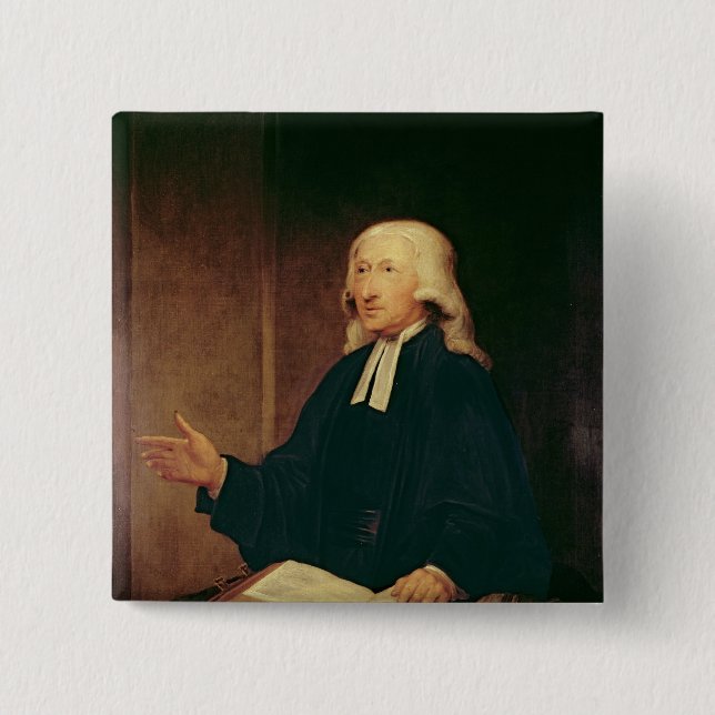 Portrait of John Wesley  1788 15 Cm Square Badge (Front)