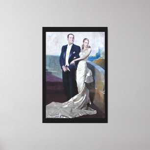 Portrait of Juan Domingo Perón and Eva Duarte Canvas Print