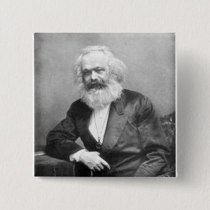 Portrait of Karl Marx 15 Cm Square Badge