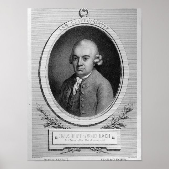 Portrait of Karl Philipp Emmanuel Bach Poster (Front)