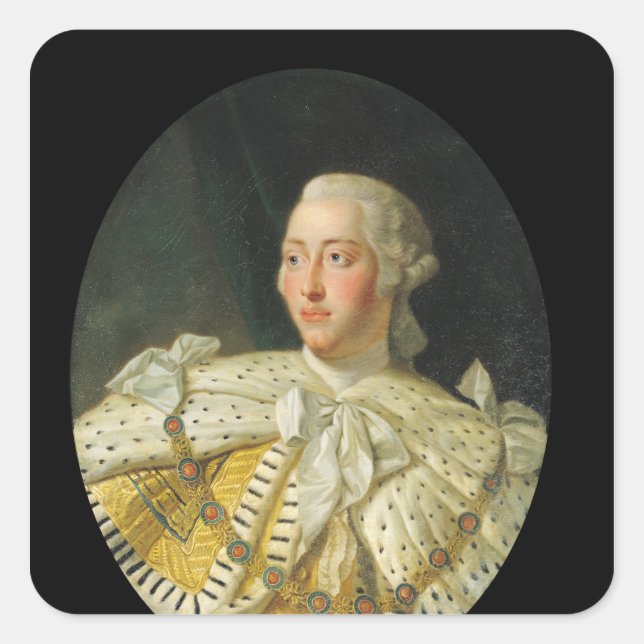 Portrait of King George III  after 1760 Square Sticker (Front)