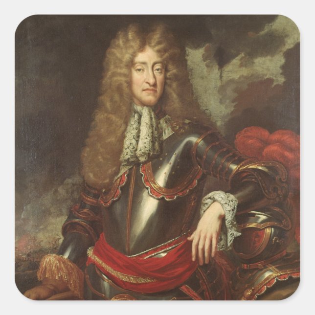Portrait of King James II, c.1690 Square Sticker (Front)