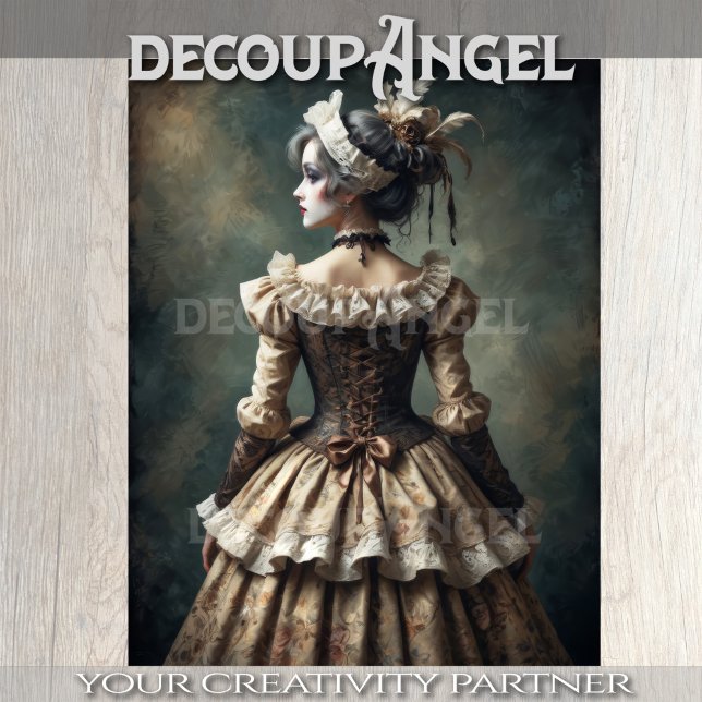 Portrait of Lady in Antique Era - Decoupage - Tissue Paper (Creator Uploaded)