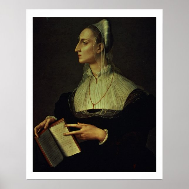 Portrait of Laura Battiferri, c.1555-60 (panel) Poster (Front)