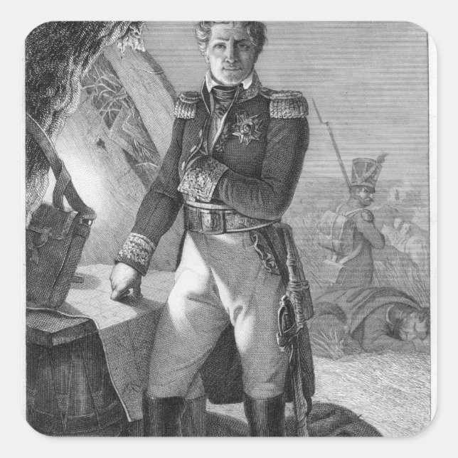 Portrait of Laurent de Gouvion Saint-Cyr Square Sticker (Front)