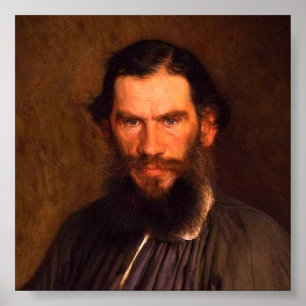Portrait of Leo Tolstoy (by Ivan Kramskoi, 1873) Poster