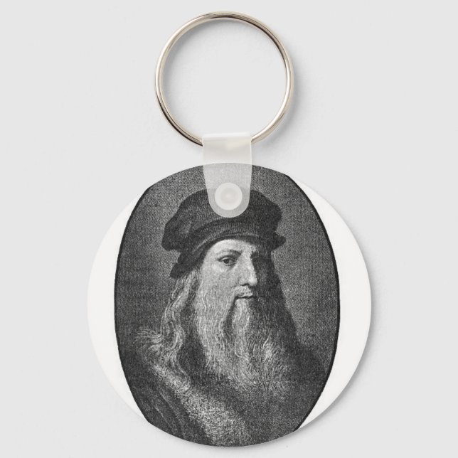 Portrait of Leonardo da vinci Key Ring (Front)