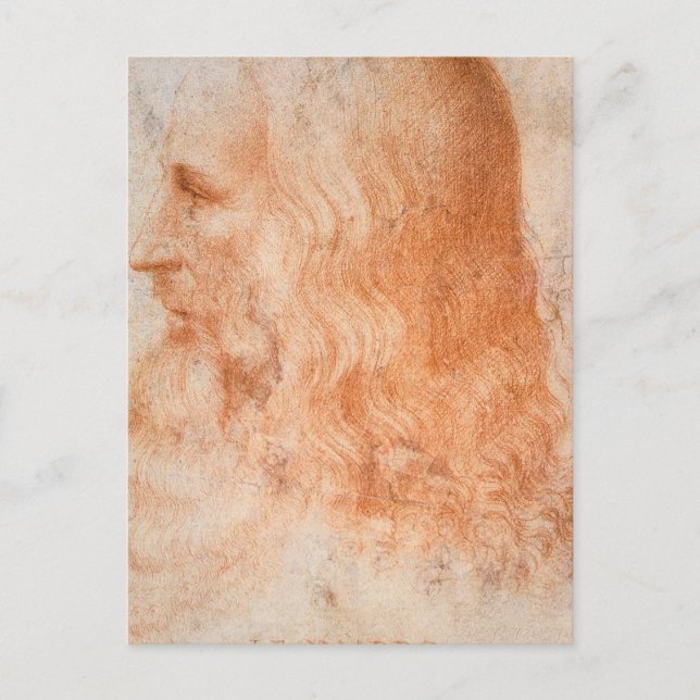 Portrait of Leonardo da Vinci Postcard (Front)