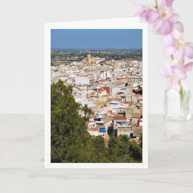 Portrait of Lliria Town in Valencia, Spain Card (Orchid)