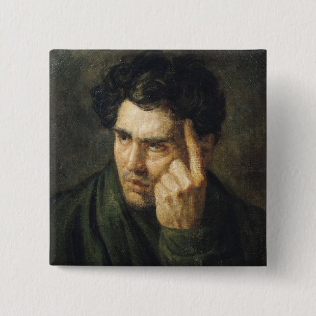 Portrait of Lord Byron 15 Cm Square Badge (Front)