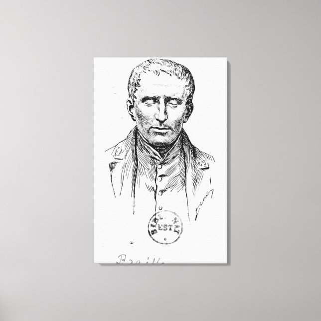 Portrait of Louis Braille Canvas Print (Front)