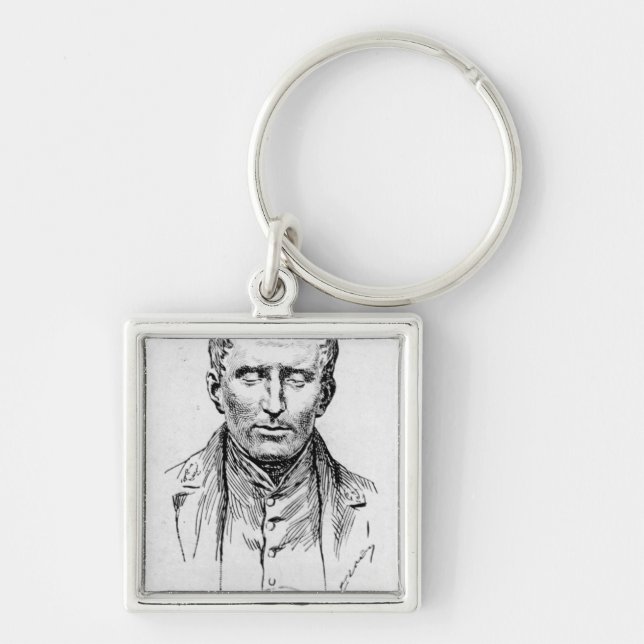 Portrait of Louis Braille Key Ring (Front)