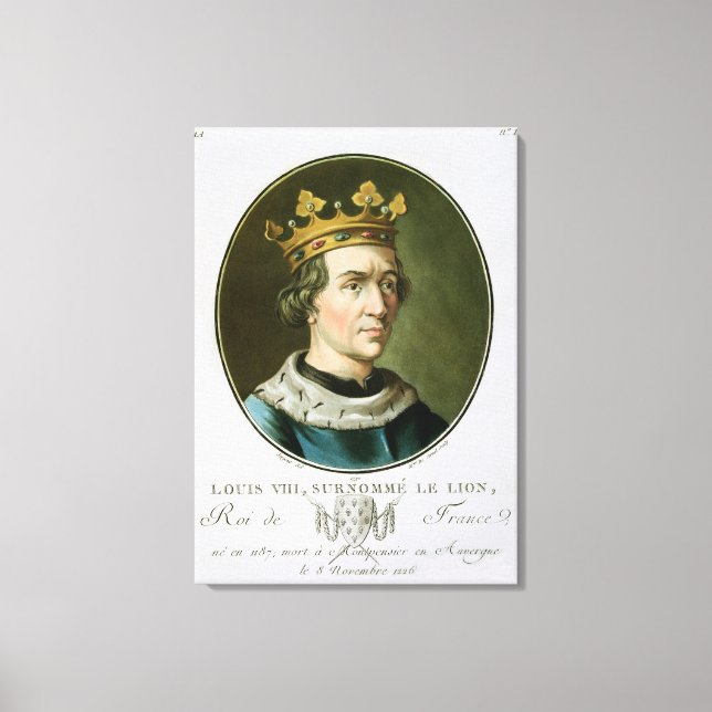 Portrait of Louis VIII, Called 'Le Lion', King of Canvas Print (Front)