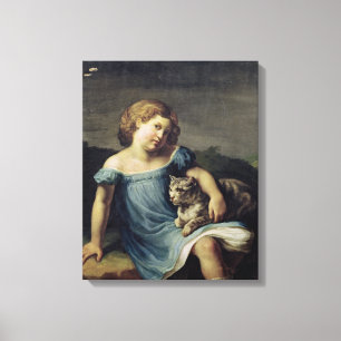 Portrait of Louise Vernet as a Child, 1818-19 Canvas Print