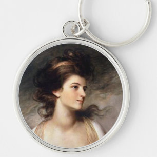 Portrait of Lovely French Lady Key Ring