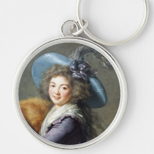 Portrait of Lovely French Lady Key Ring