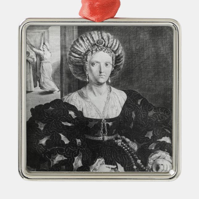 Portrait of Lucrezia Borgia Metal Tree Decoration (Front)
