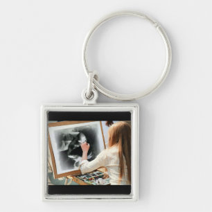 Portrait of Lucy Key Ring