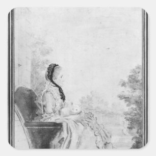 Portrait of Madame du Deffand, 1760 Square Sticker