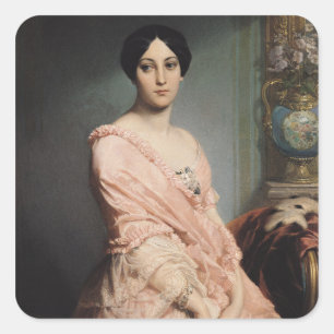 Portrait of Madame F, 1850-51 Square Sticker