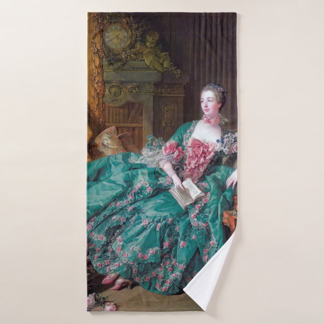 Portrait of Madame Pompadour, Boucher Bath Towel (Bath Towel)