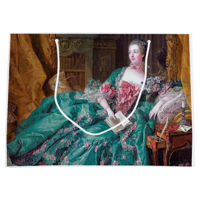 Portrait of Madame Pompadour, Boucher Large Gift Bag (Front)