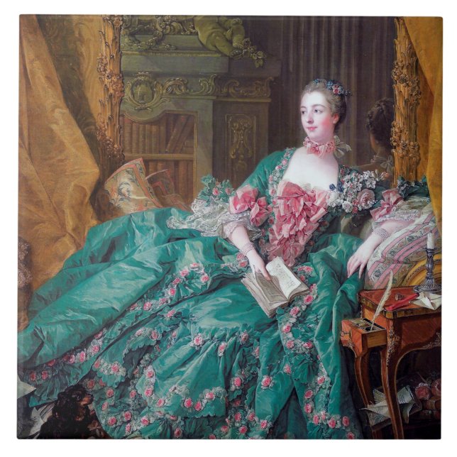 Portrait of Madame Pompadour, Boucher Tile (Front)