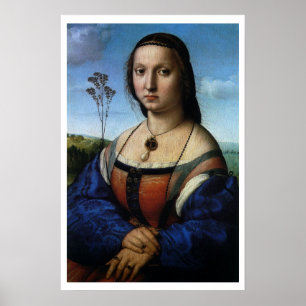 Portrait of Maddalena Doni by Raphael or Raffaello Poster