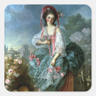 Portrait of Mademoiselle Guimard as Terpsichore, c Square Sticker