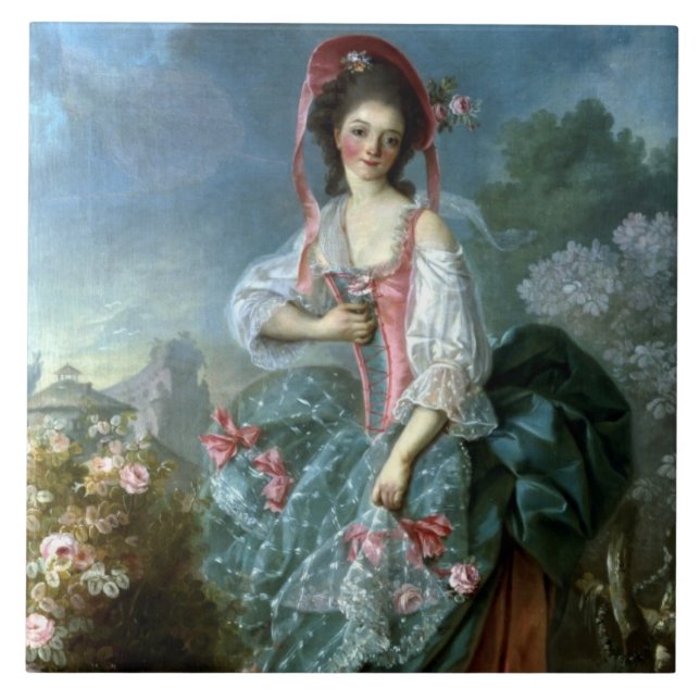 Portrait of Mademoiselle Guimard as Terpsichore, c Tile (Front)
