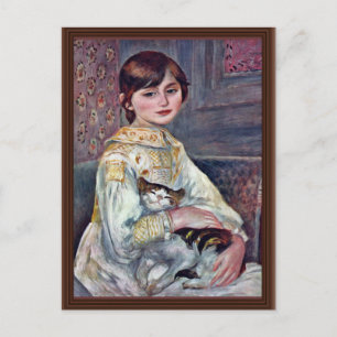 Portrait Of Mademoiselle Julie Manet With Cat Postcard