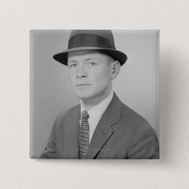 Portrait of Man 15 Cm Square Badge (Front)