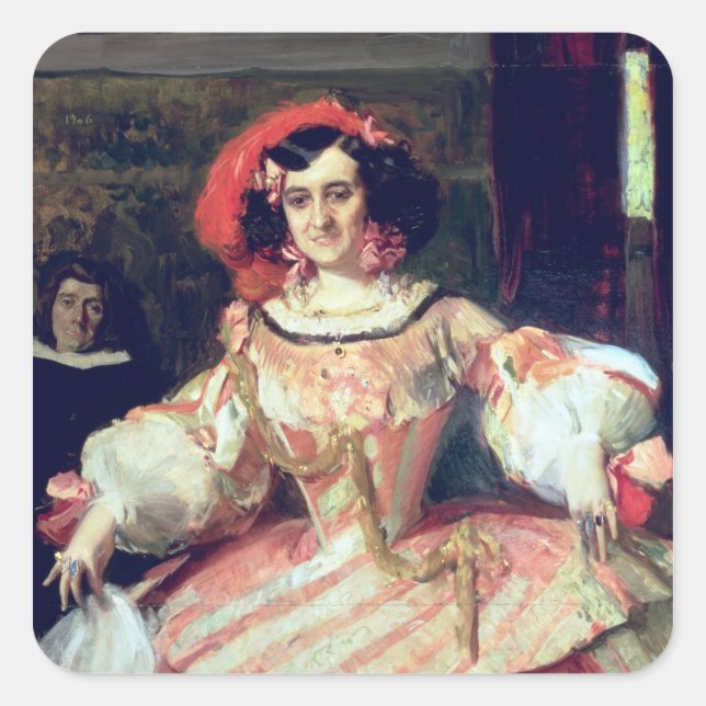 Portrait of Maria Guerrero Square Sticker (Front)