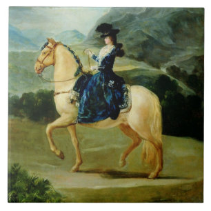Portrait of Maria Teresa de Vallabriga on horsebac Tile