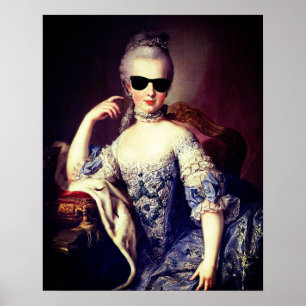 Portrait of Marie Antoinette with Sunglasses Poster
