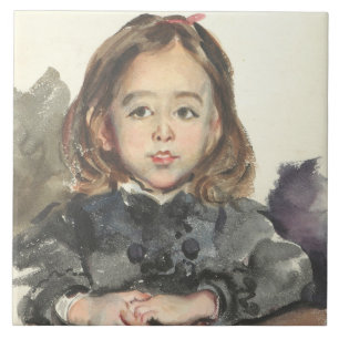 Portrait of Marie (Cute Young Girl) Tile
