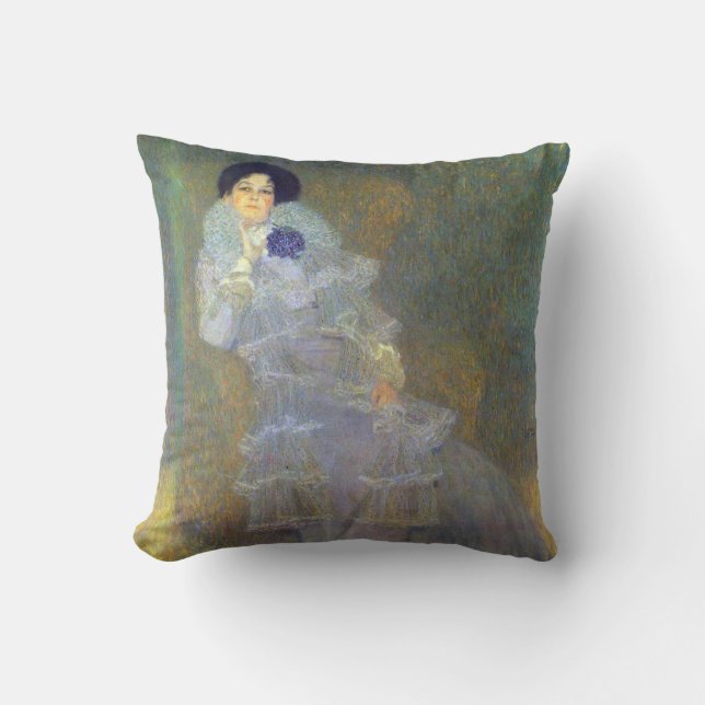 Portrait of Marie Henneberg  by Klimt Cushion (Front)