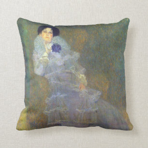 Portrait of Marie Henneberg  by Klimt Cushion