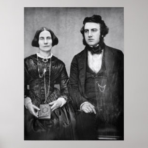 PORTRAIT of MARRIED COUPLE c. 1845 Poster