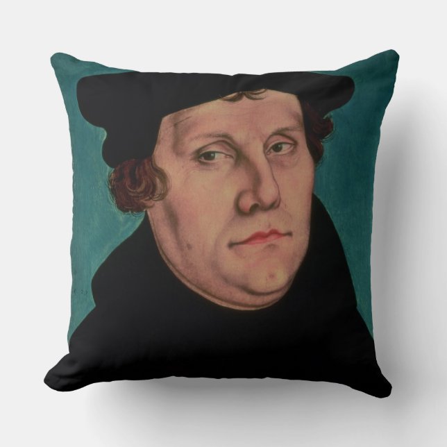 Portrait of Martin Luther, 1529 Cushion (Front)