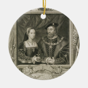 Portrait of Mary (1496-1533) Queen of France, and Ceramic Tree Decoration