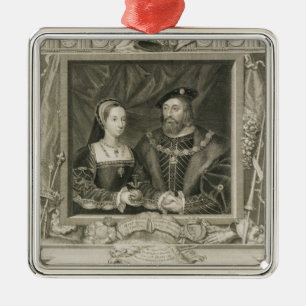 Portrait of Mary (1496-1533) Queen of France, and Metal Tree Decoration
