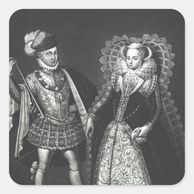 Portrait of Mary Queen of Scots Square Sticker (Front)